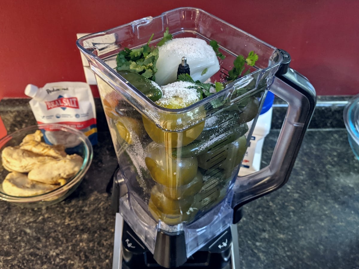 Tamale green chile mixture